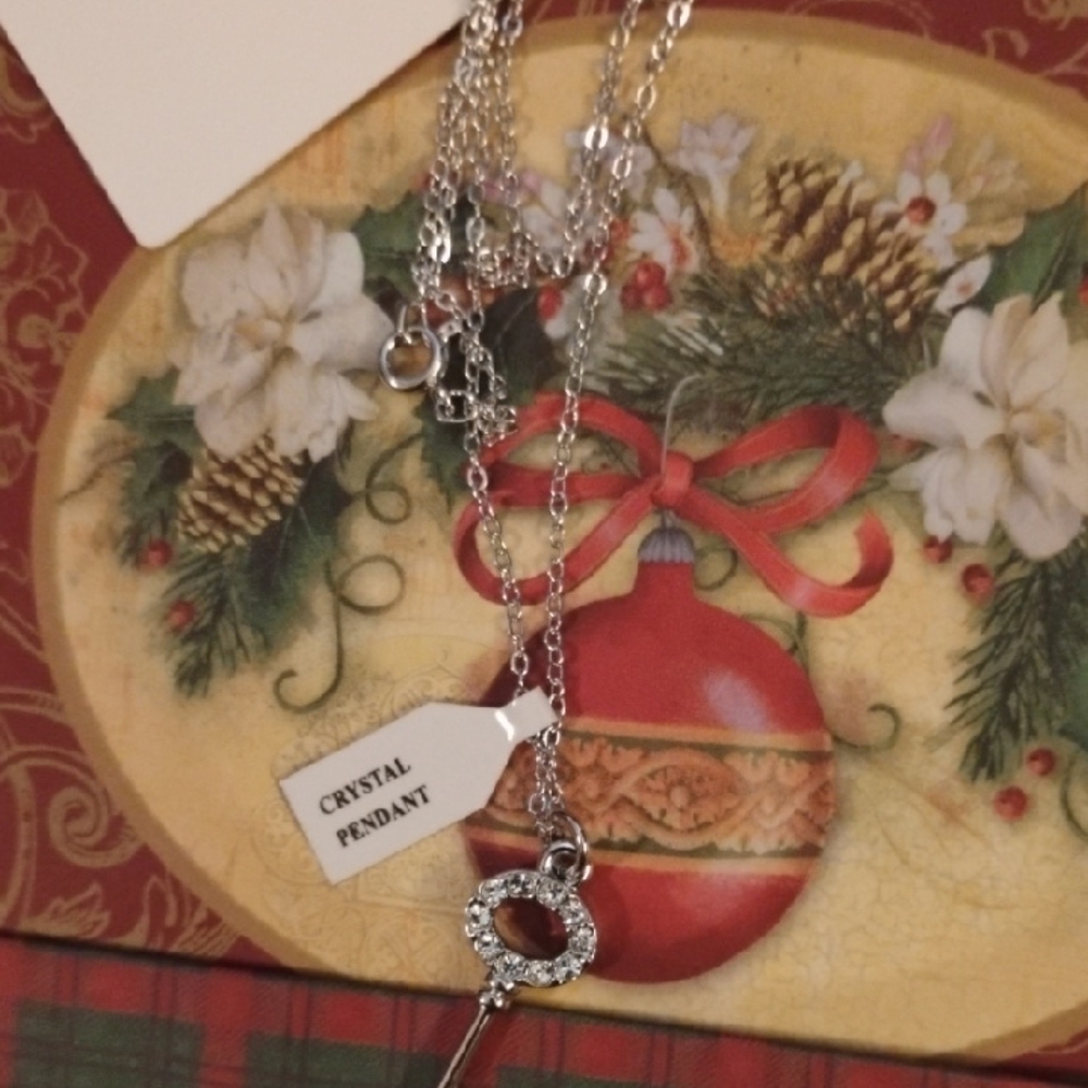 Silver Crystal Pendant Necklace